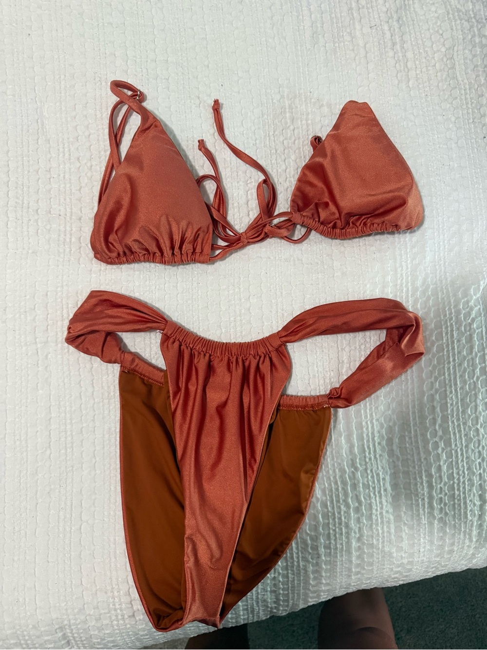 Daisy Rust Orange Triangle String Bikini Set